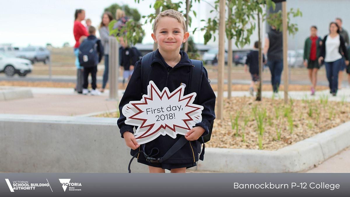 Students celebrate the opening of the school