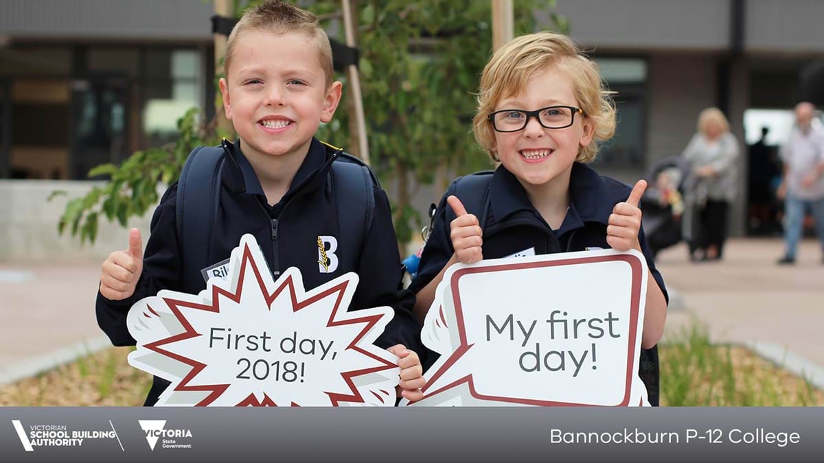 Students celebrate the opening of the school