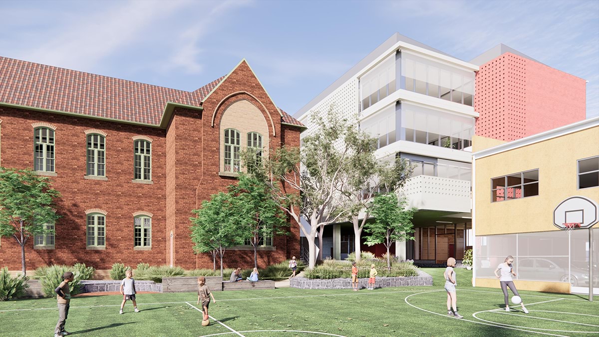 Carlton Gardens Primary School - illustrated render