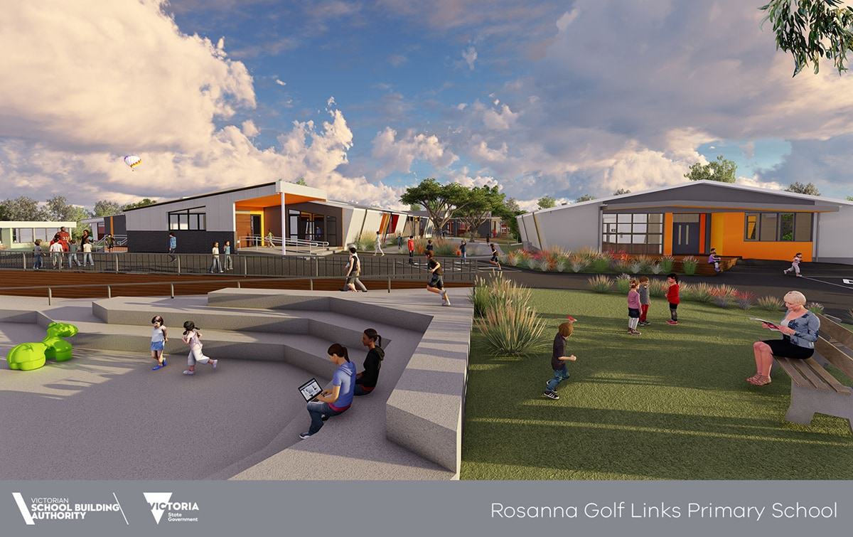 Rosanna Golf Links Primary School - illustrated render