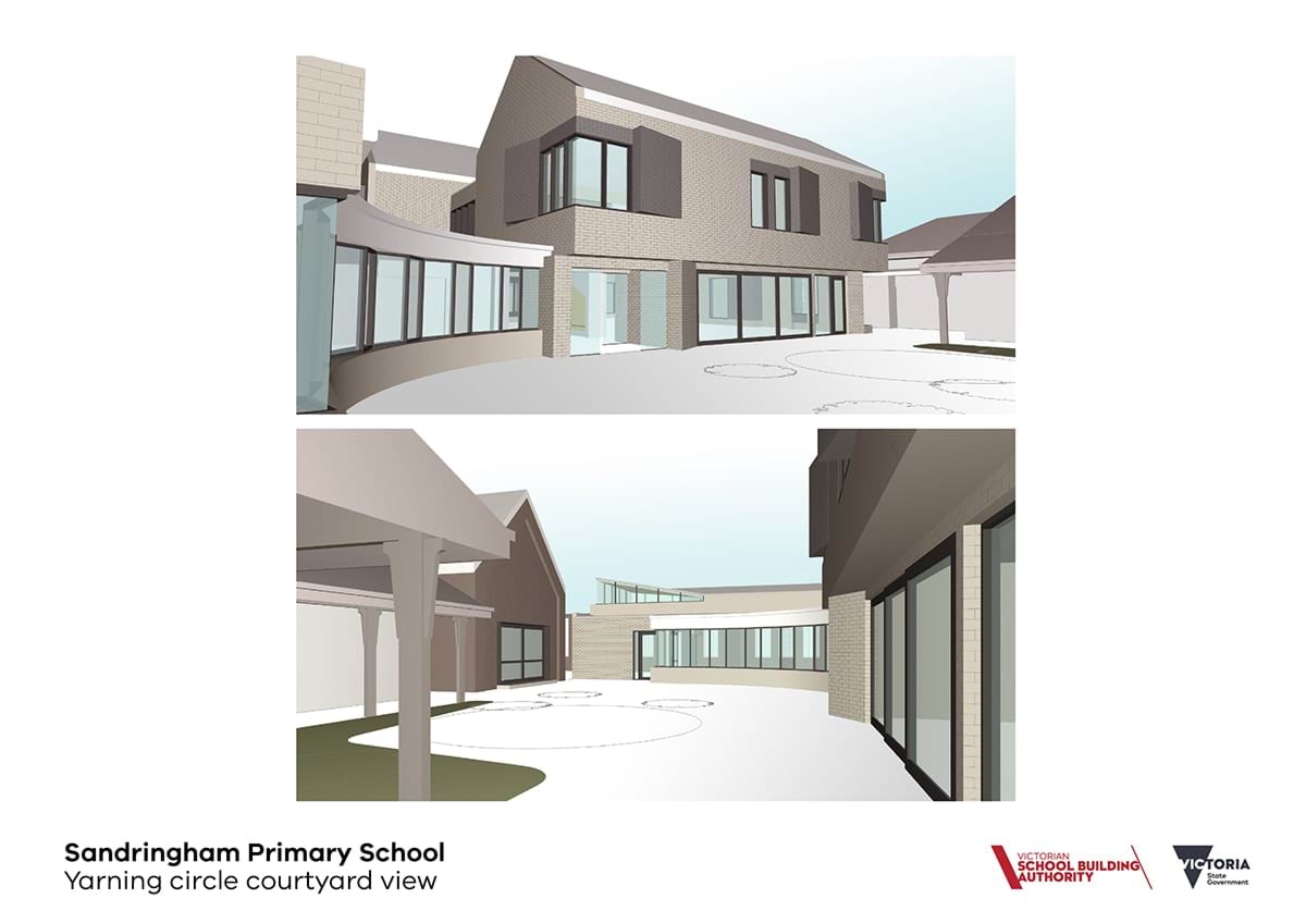 Sandringham Primary School - yarning circle courtyard view