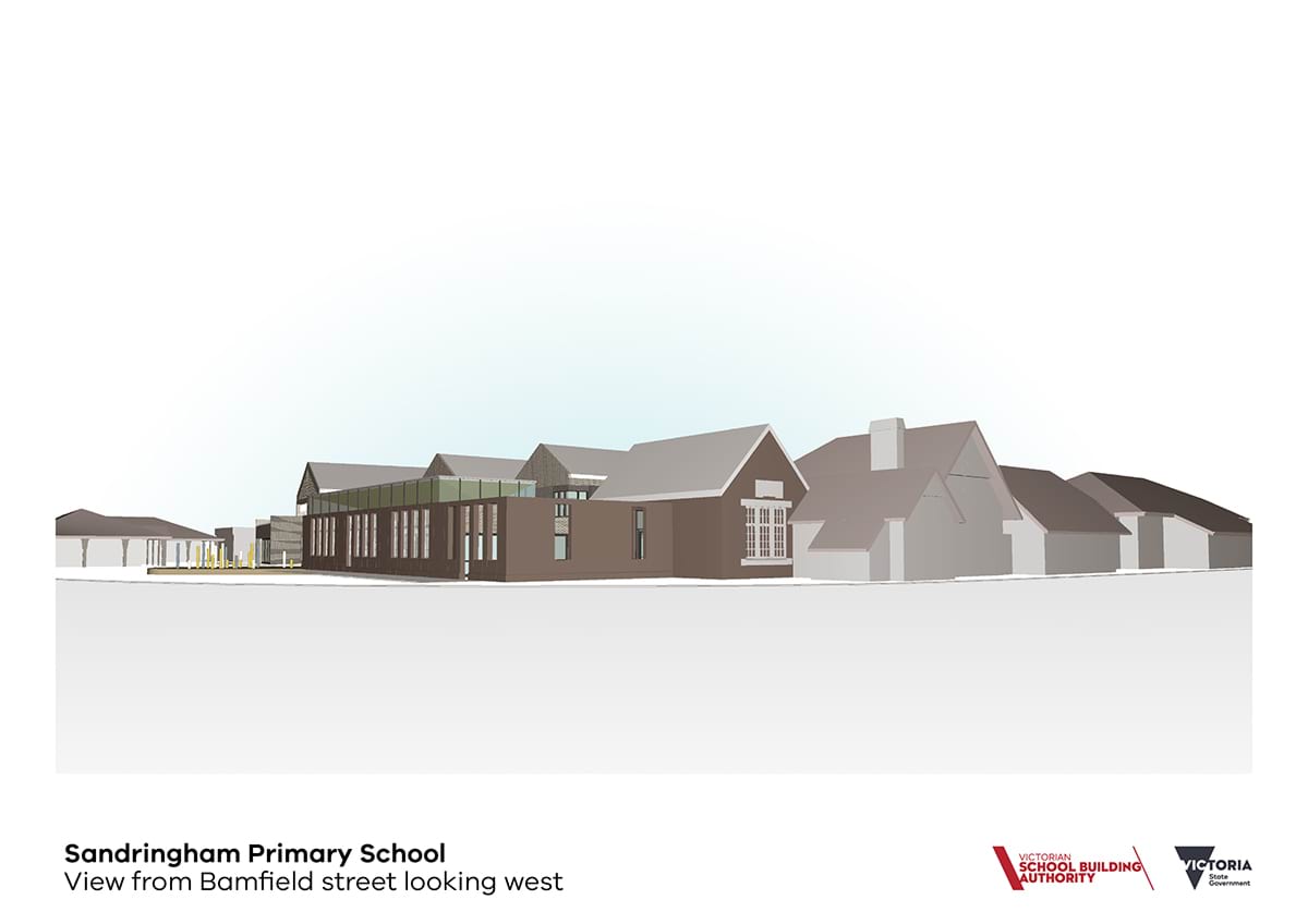 Sandringham Primary School - view from Bamfield street looking west