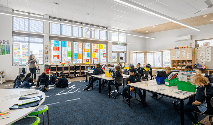 Inside of a new school learning space