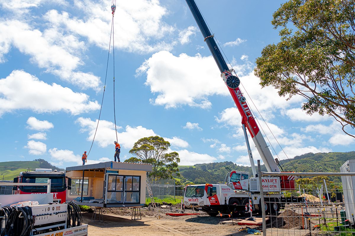 Apollo Bay Kindergarten - kinder on a school site, construction progress November 2021