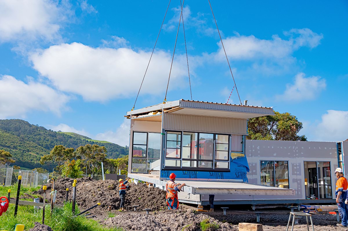 Apollo Bay Kindergarten - kinder on a school site, construction progress November 2021