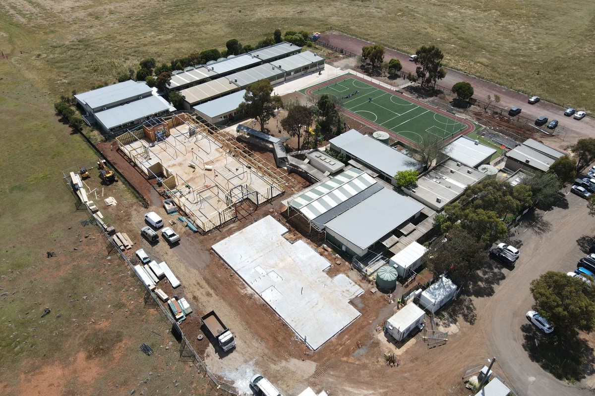 Exford Primary School - school upgrade, December 2021 construction progress