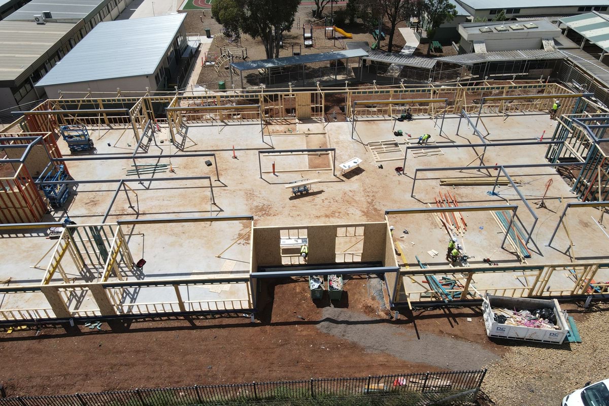 Exford Primary School - school upgrade, December 2021 construction progress