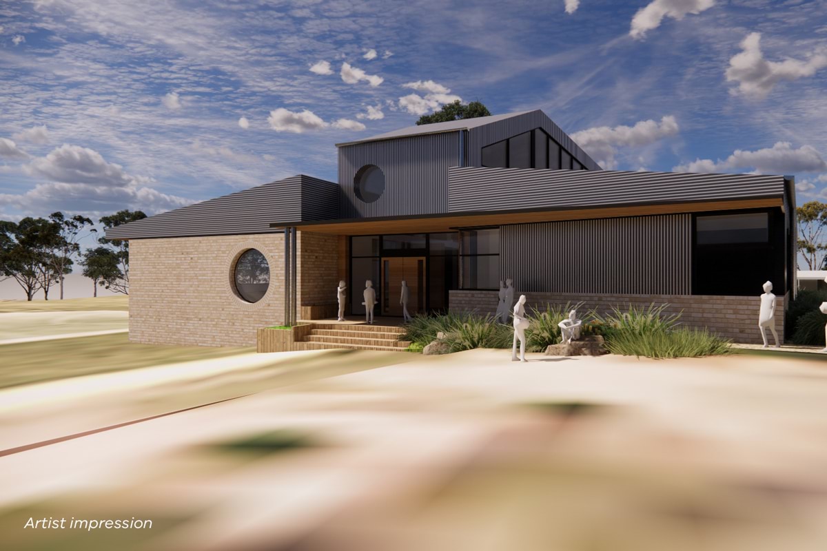 Upper Yarra Secondary College - Learning Hub exterior, illustrated render