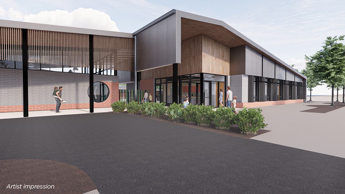 Clyde Creek Primary School – Specialist Campus – Community Hub and Administration - view 2, illustrated render