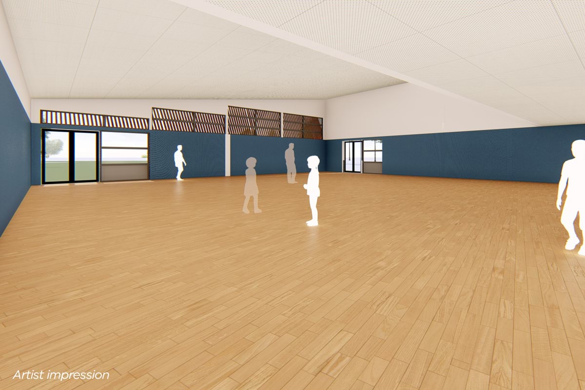 Marnebek School Cranbourne - upgrade and modernisation, illustrated render - BER Building - large open interior interior space