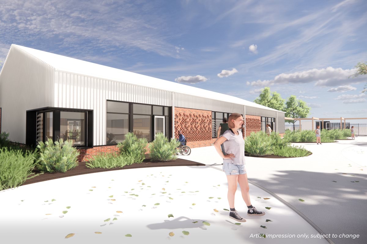 Hamilton Parklands School - upgrade, illustrated render of exterior of school