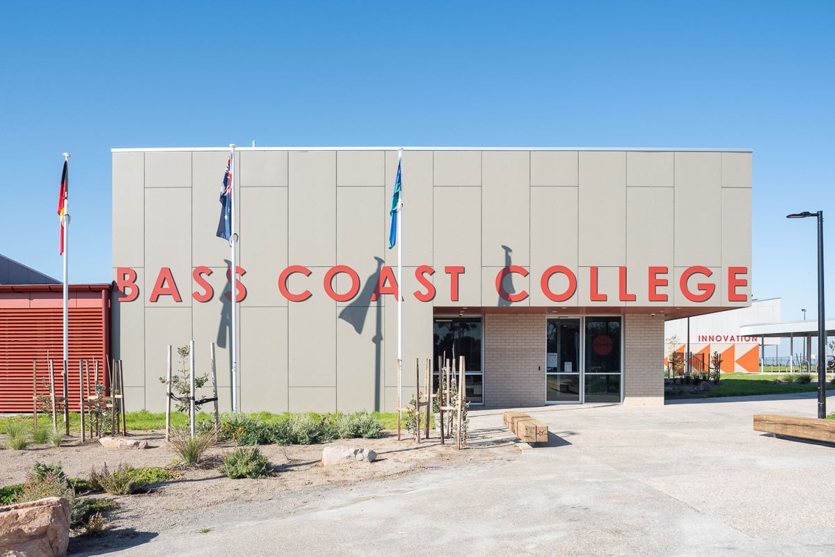 Bass Coast College - San Remo Campus, photograph of main entrance to new school campus