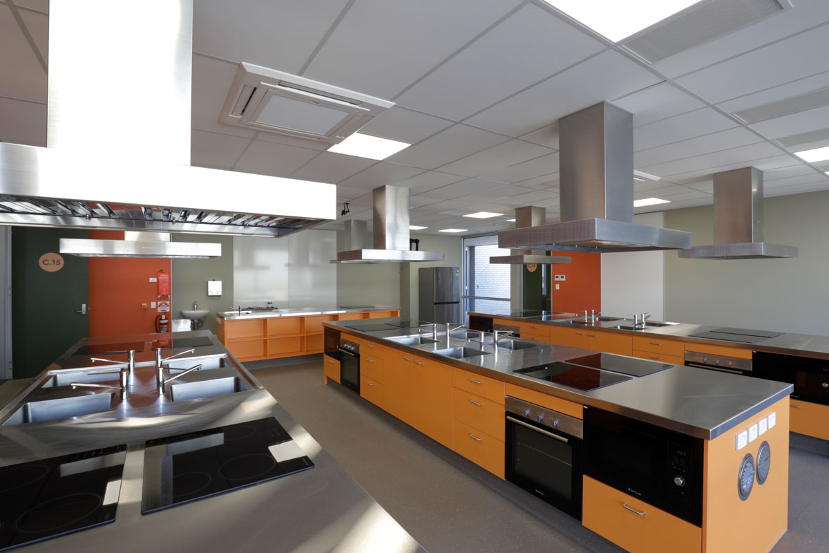 Bass Coast College - San Remo Campus, photograph of home economics kitchens