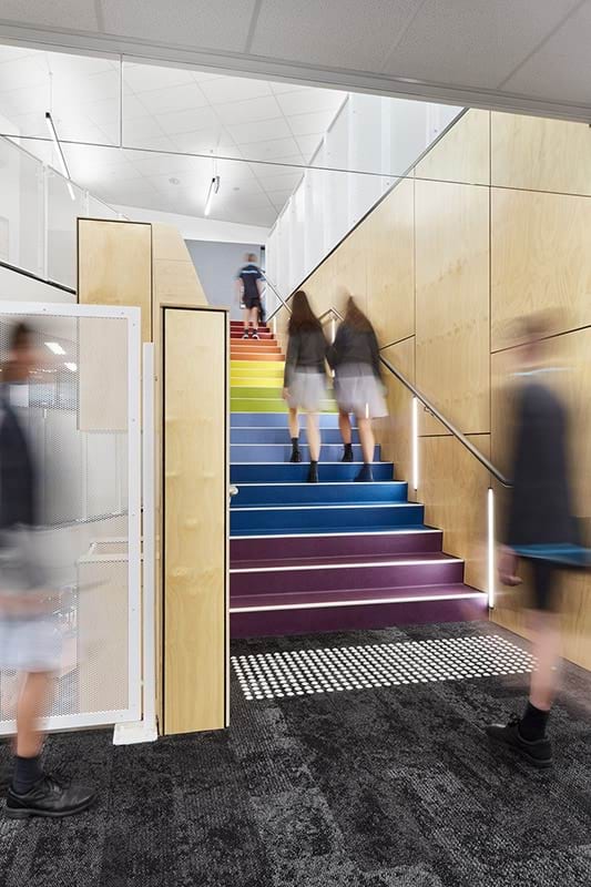 Beaumaris Secondary School - stage 2, completed project, diversity staircase