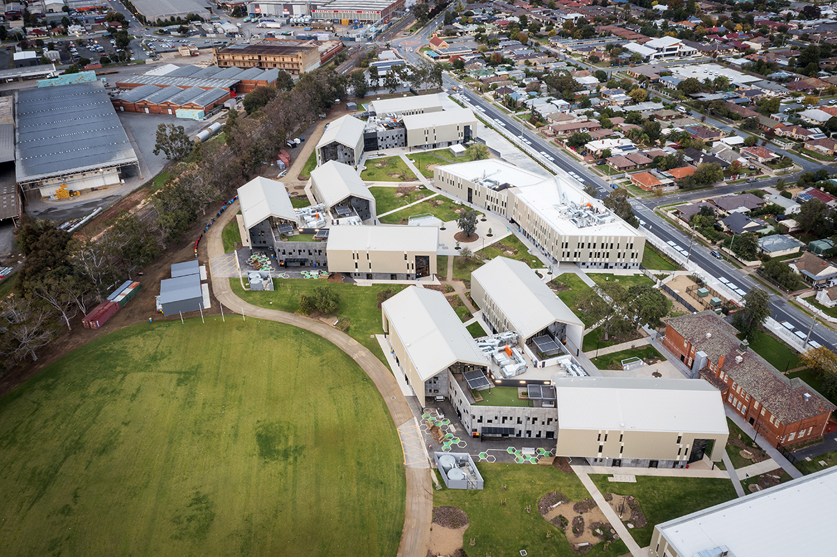 Greater Shepparton Secondary College - new school, photograph of aerial view of the new school