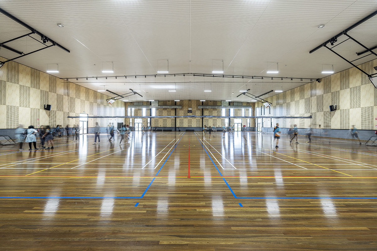 Greater Shepparton Secondary College - new school, photograph of gymnasium interior