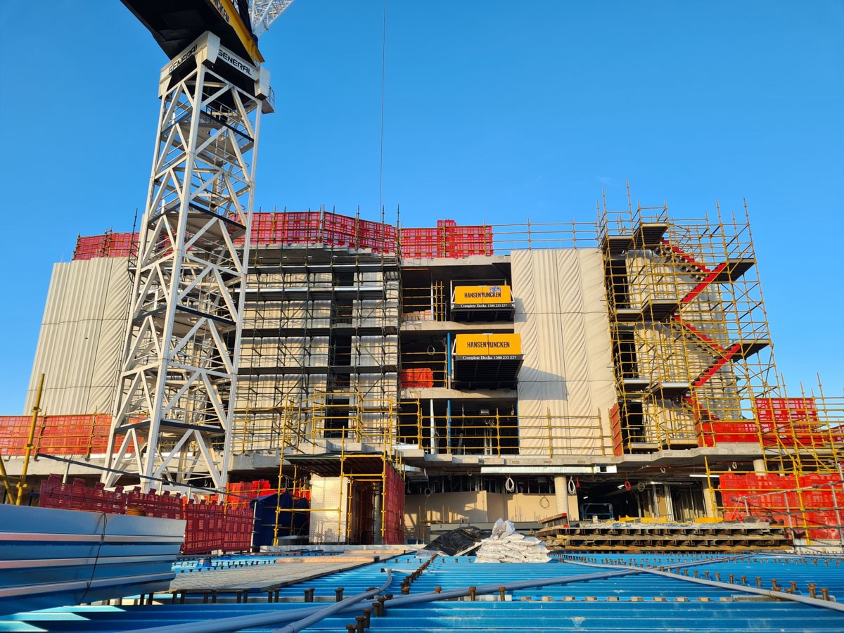 North Melbourne Primary School (new campus) - construction update, photograph of exterior construction progress