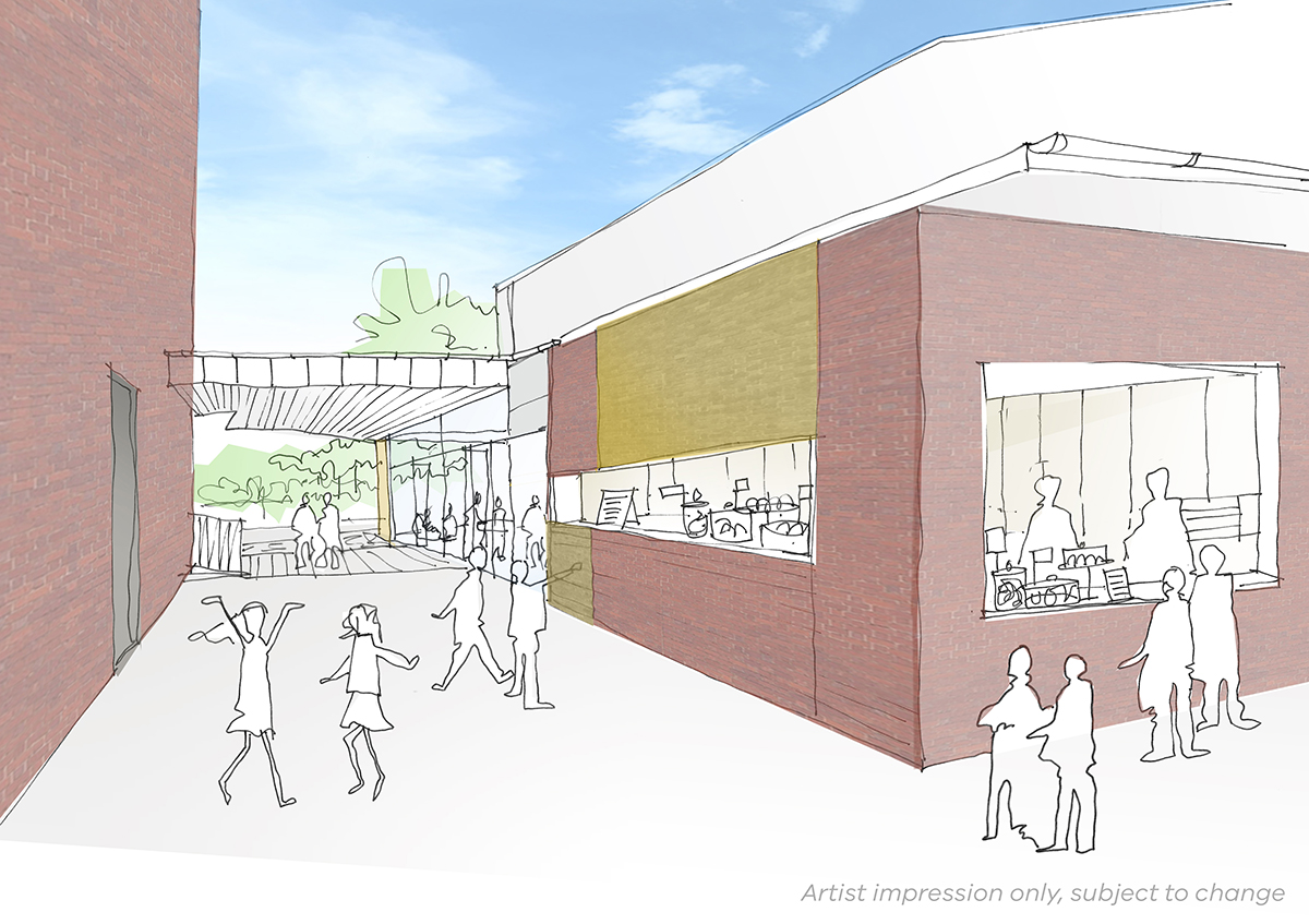 Artist impression of Bell Primary School canteen facade