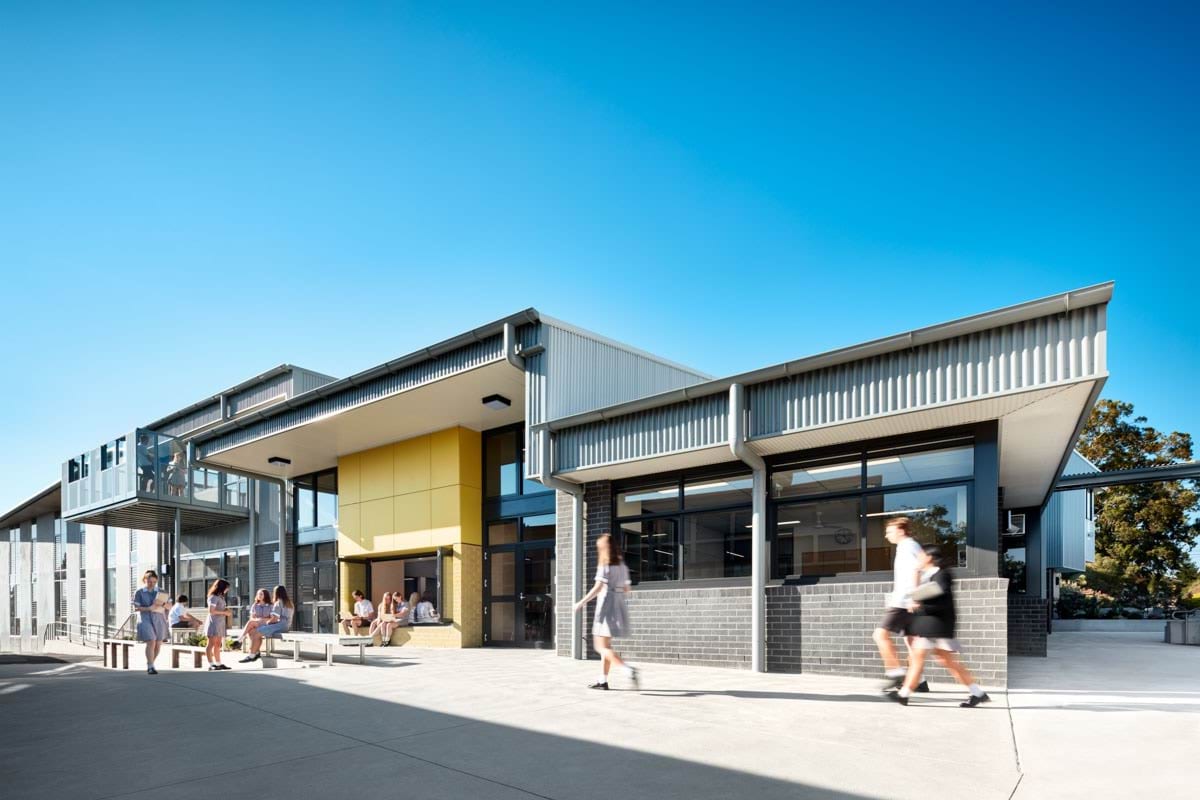 Completed upgrade of Ringwood Secondary College multipurpose study centre building facade