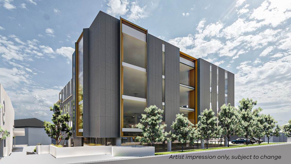 Preston High School - new school, stage 3, illustrated render east entrance