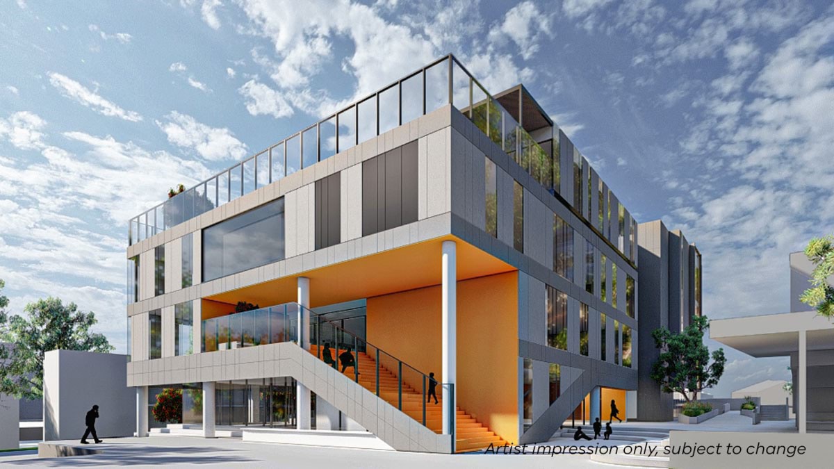 Preston High School - new school, stage 3, illustrated render exterior facade