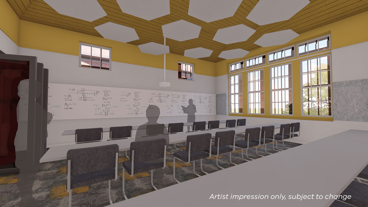 Bendigo Senior Secondary College - upgrade, illustrated render of classroom