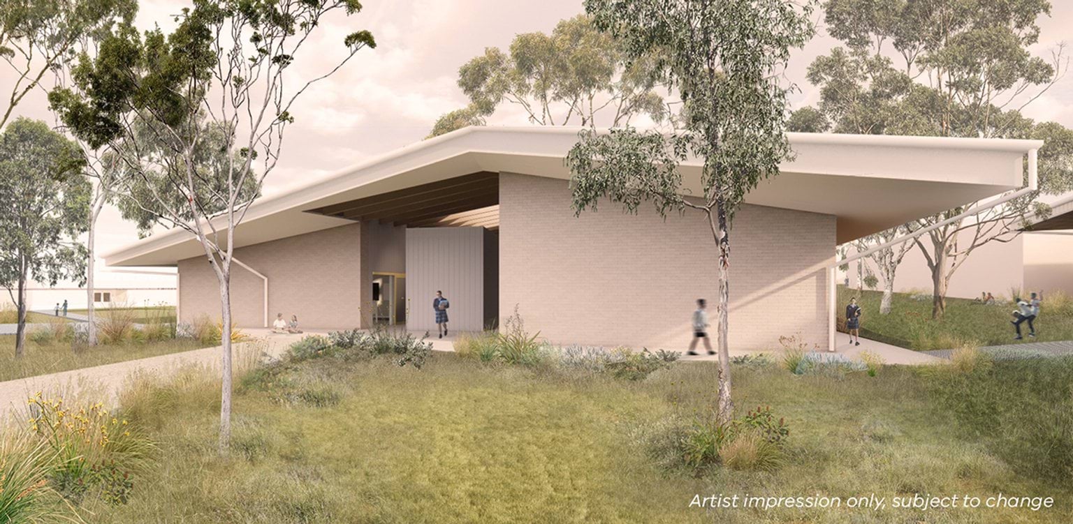 Bayswater Secondary College - upgrade and modernisation, illustrated render, exterior