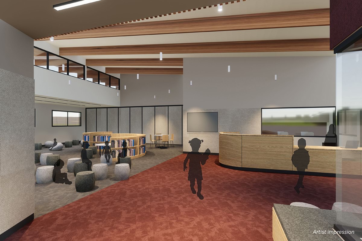 Artist impression of Clifton Springs Primary School library interior upgrade and modernisation