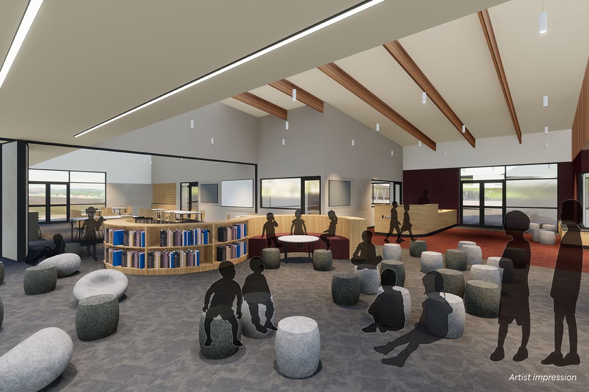 Artist impression of Clifton Springs Primary School library interior upgrade and modernisation