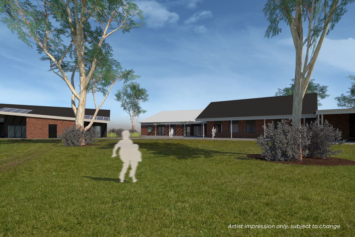 Artist impression of Lake Colac School rebuilding on part of the former Colac High School