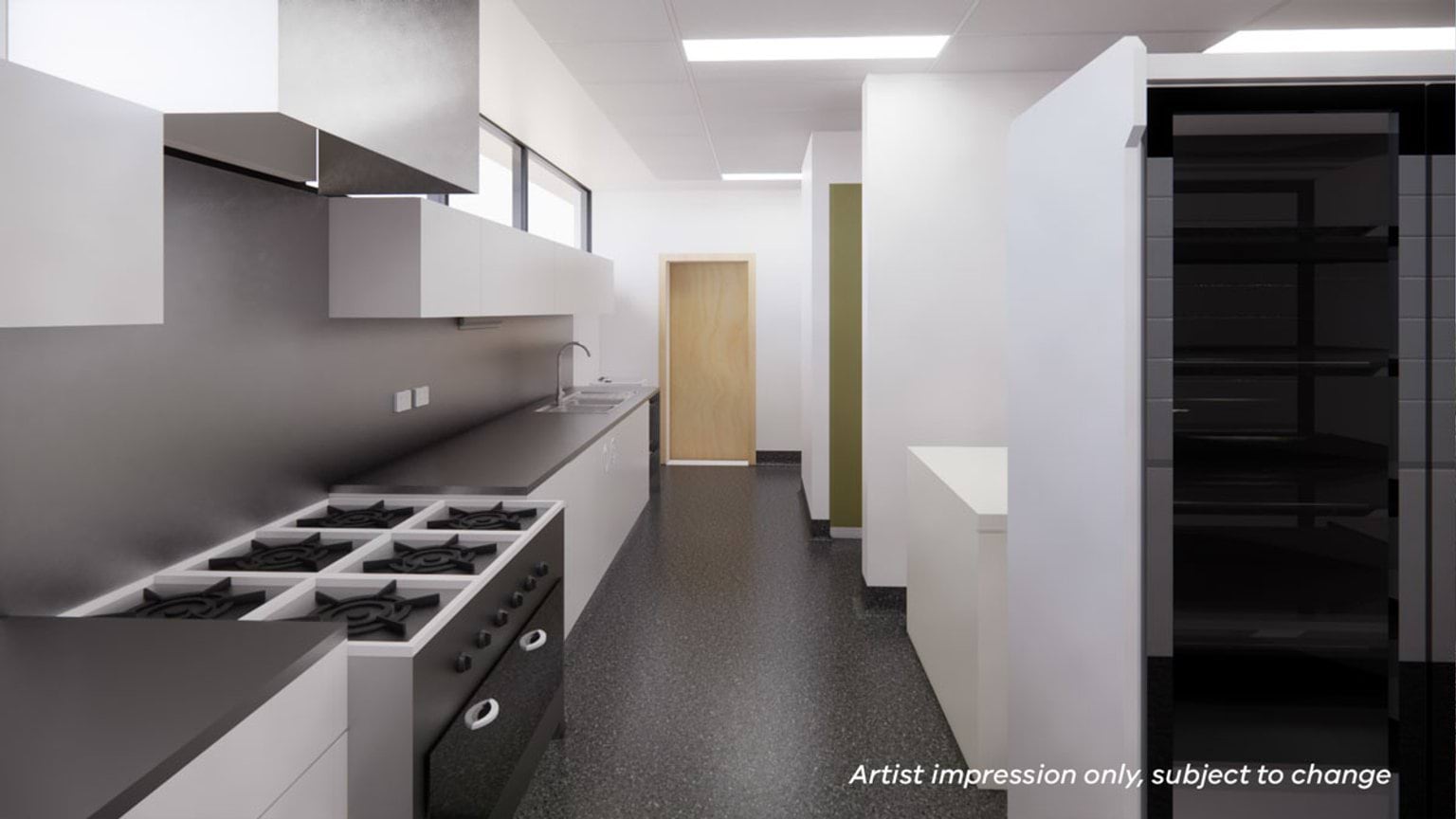 Orbost Regeneration - upgrade and modernisation, illustrated render of canteen interior