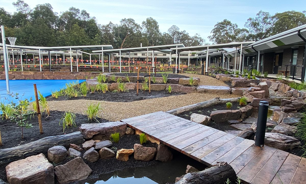 Croydon Community School - completed upgrade, photograph of new outdoor landscaping