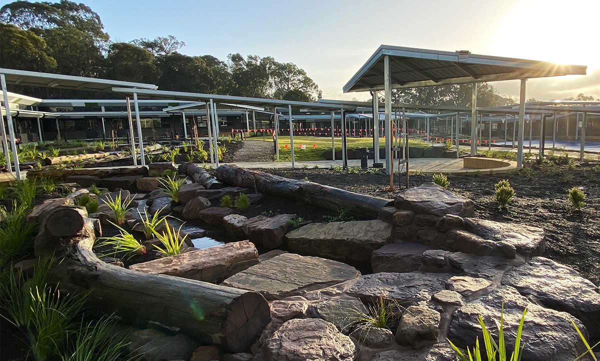 Croydon Community School - completed upgrade, photograph of new outdoor landscaping