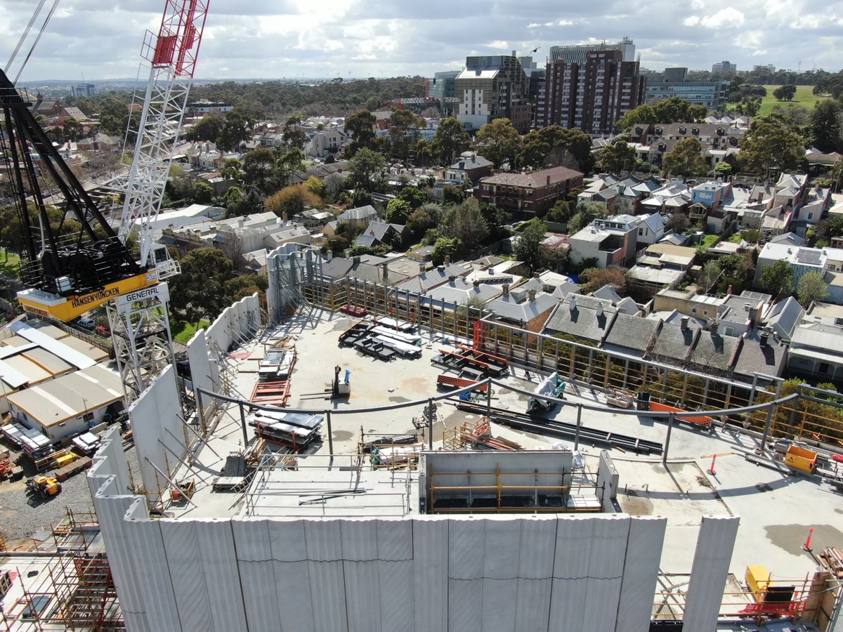 Aerial photo of construction site taken in September 2022 