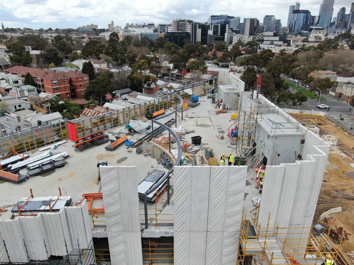 Aerial photo of construction site taken in September 2022 