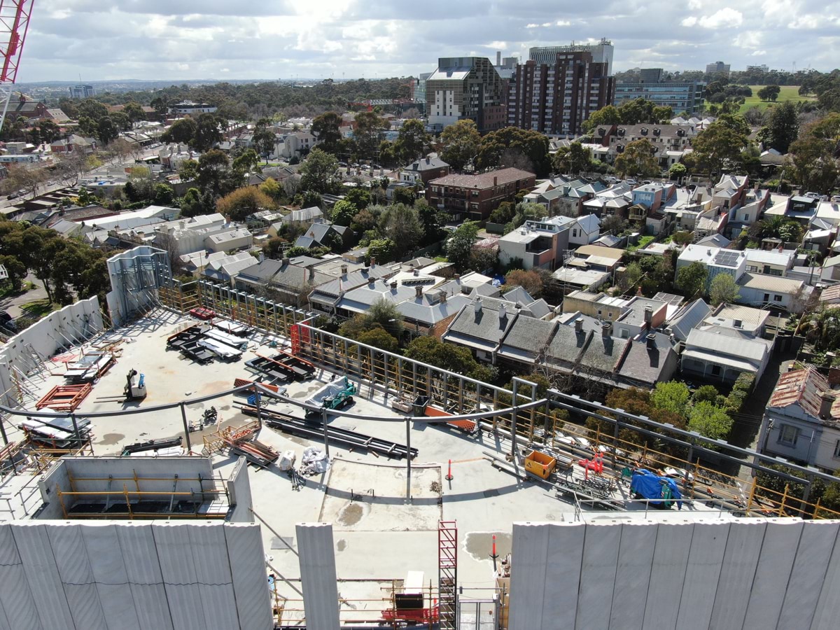 Aerial photo of construction site taken in September 2022 