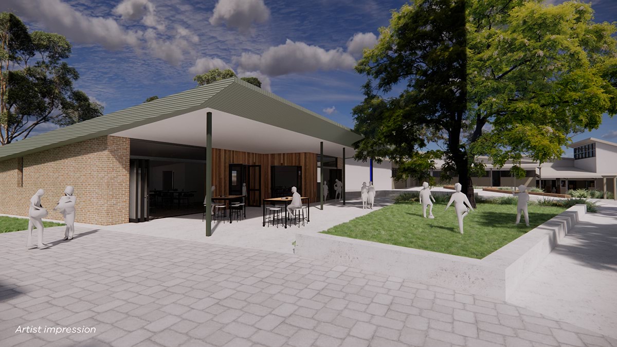 Upper Yarra Secondary College - stage 2, illustrated exterior render