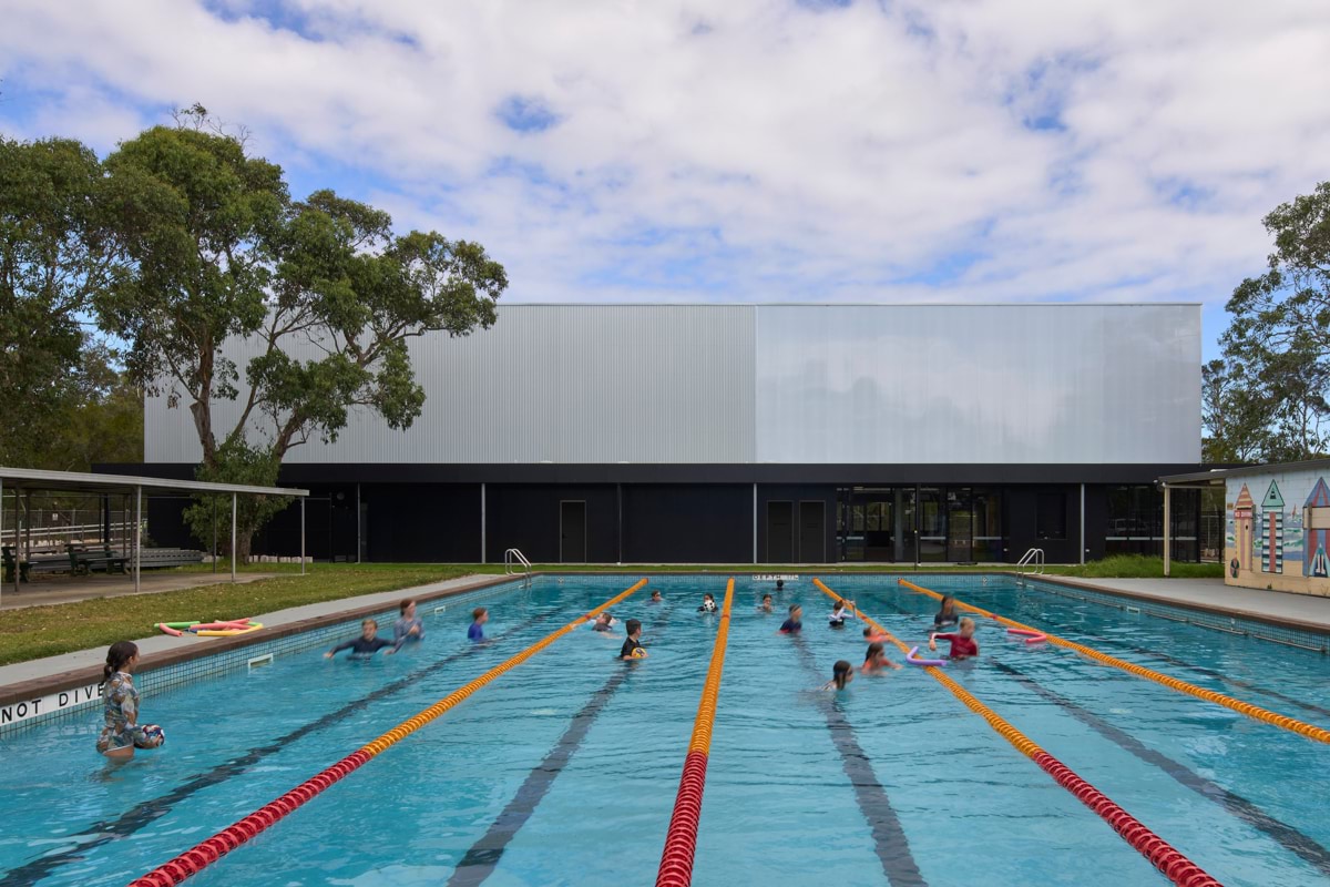 Photos of students in the swimming pool