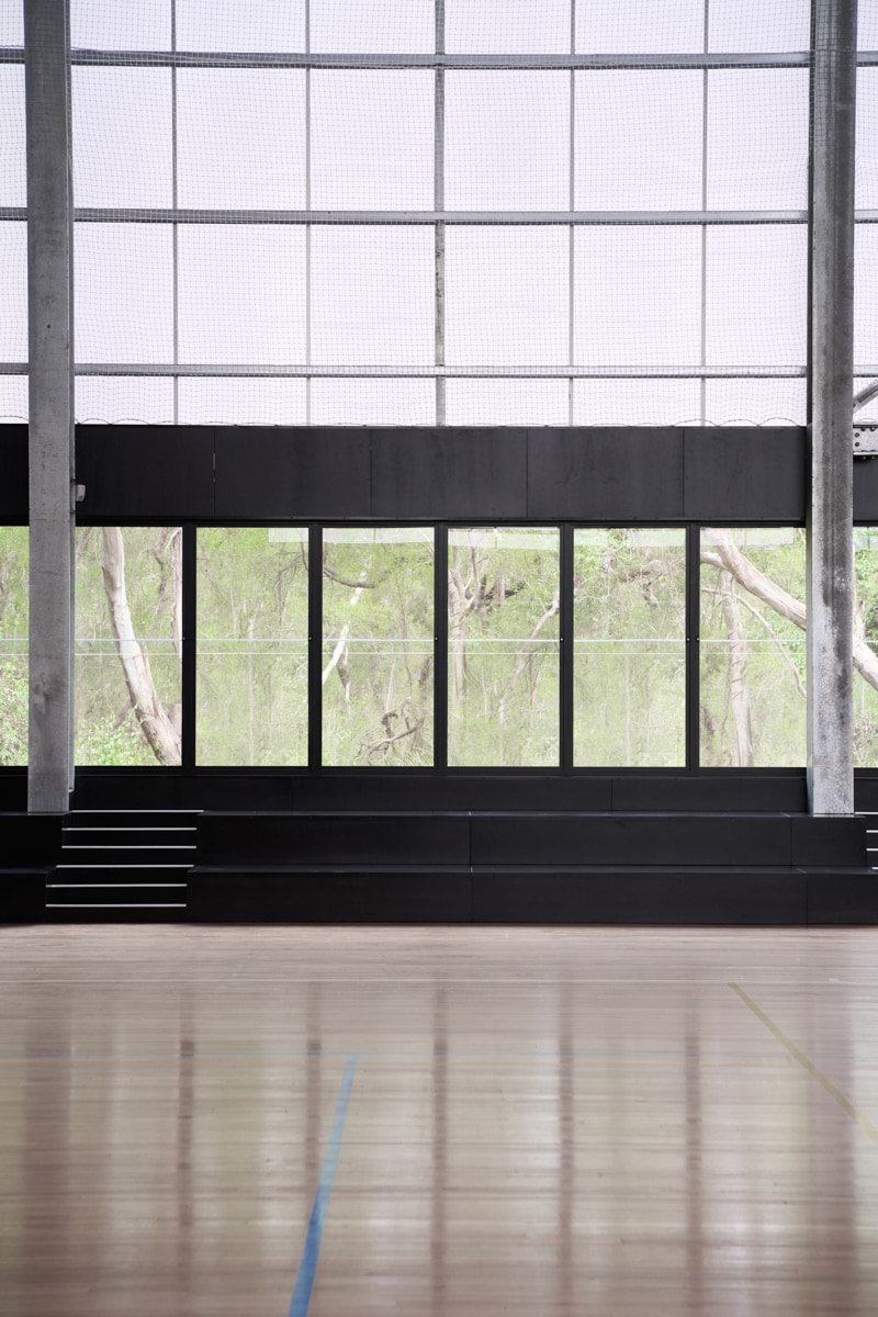 Photo of the gymnasium window and seating area