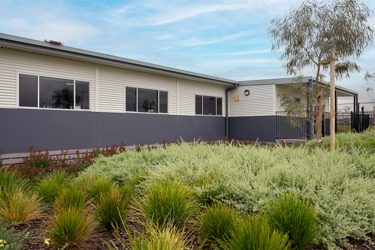 Kalkallo Interim Preschool - modular upgrade, photograph of exterior of new modular building