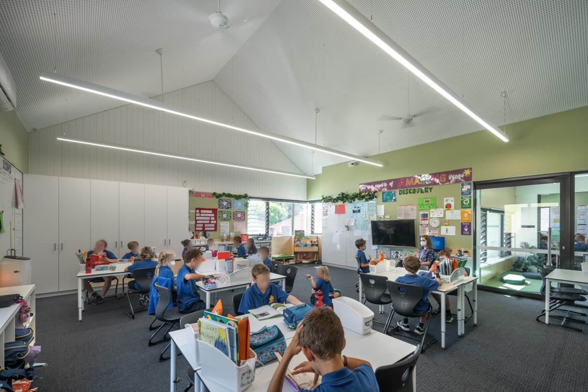 Sandringham Primary School - completed school rebuild, exterior courtyard