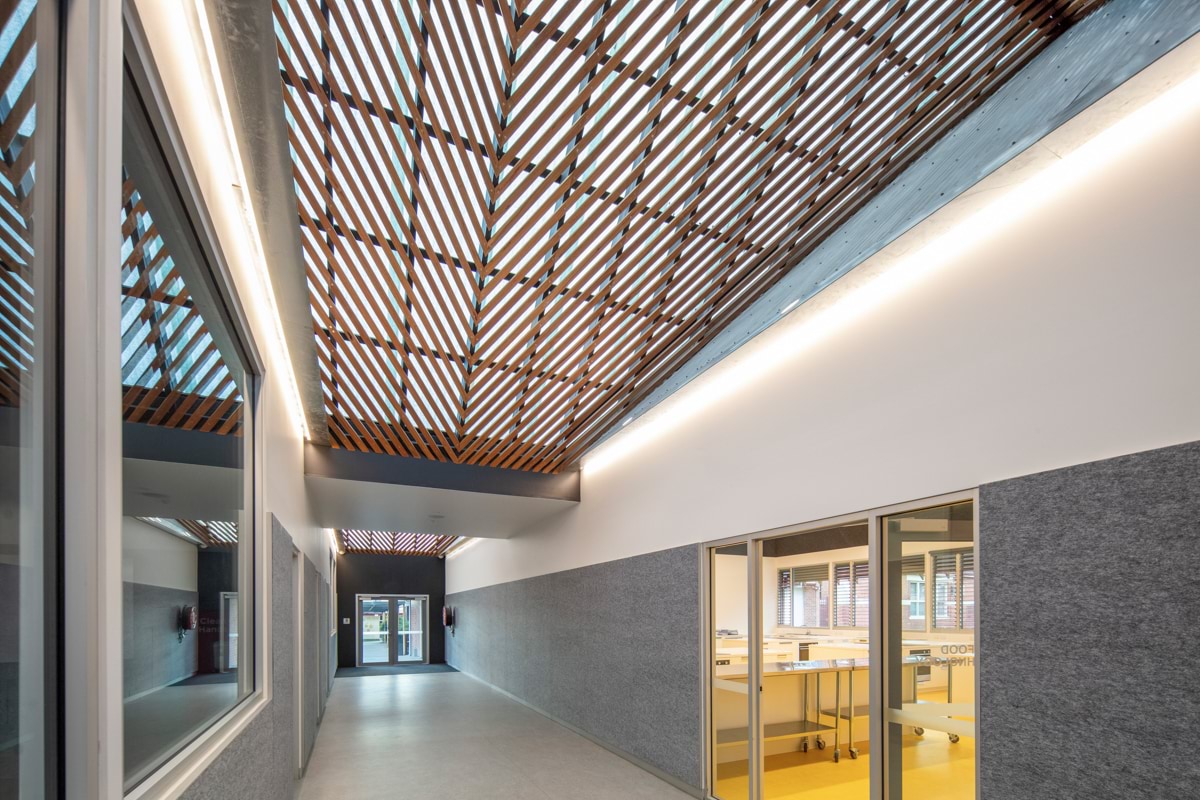 Photo of the corridor and ceiling feature