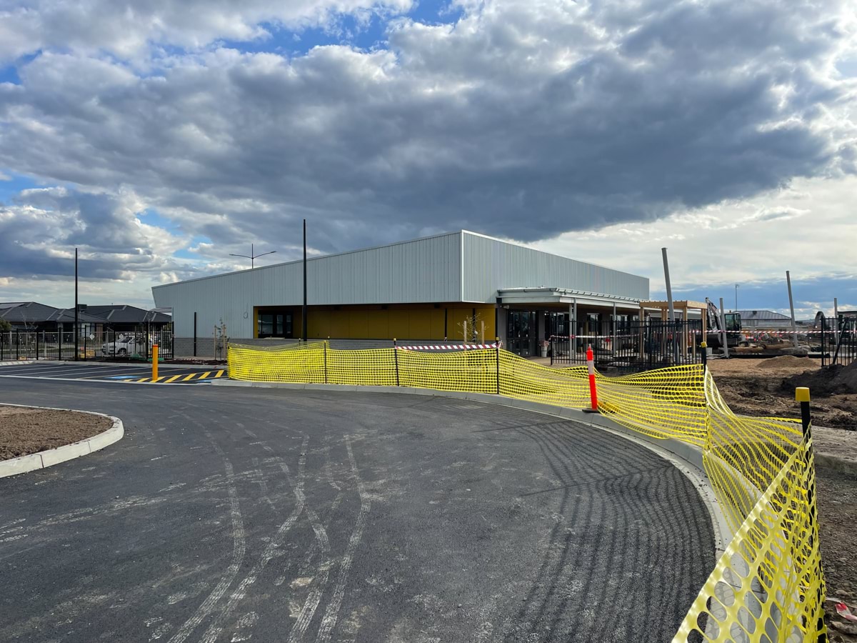 Photo of construction site driveway taken September 2022