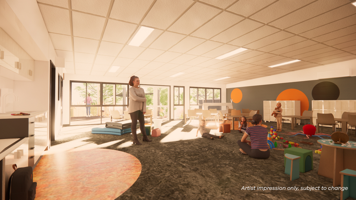 Reservoir East Family Centre - illustrated renders, artist impression of internal space