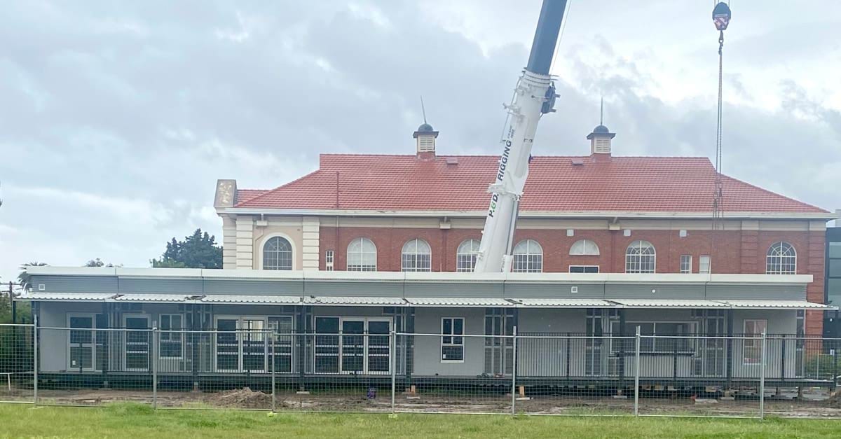 Essendon Kindergarten - Kindergarten on a School Site, construction progress, November 2022