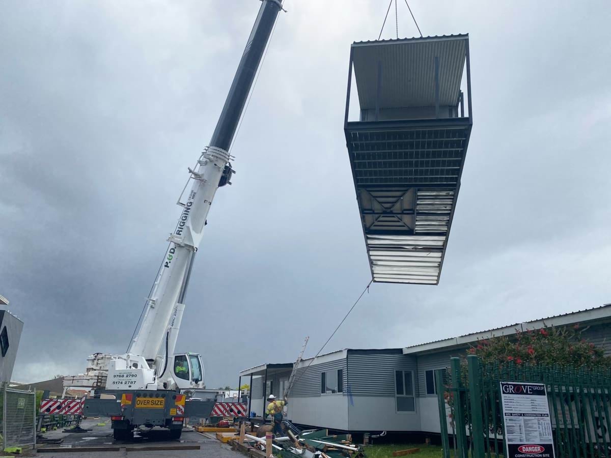 Essendon Kindergarten - Kindergarten on a School Site, construction progress, November 2022