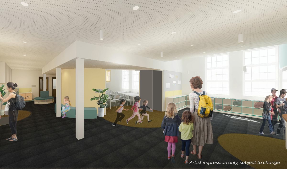 Auburn South Primary School - upgrade, illustrated render of collaborative learning spaces