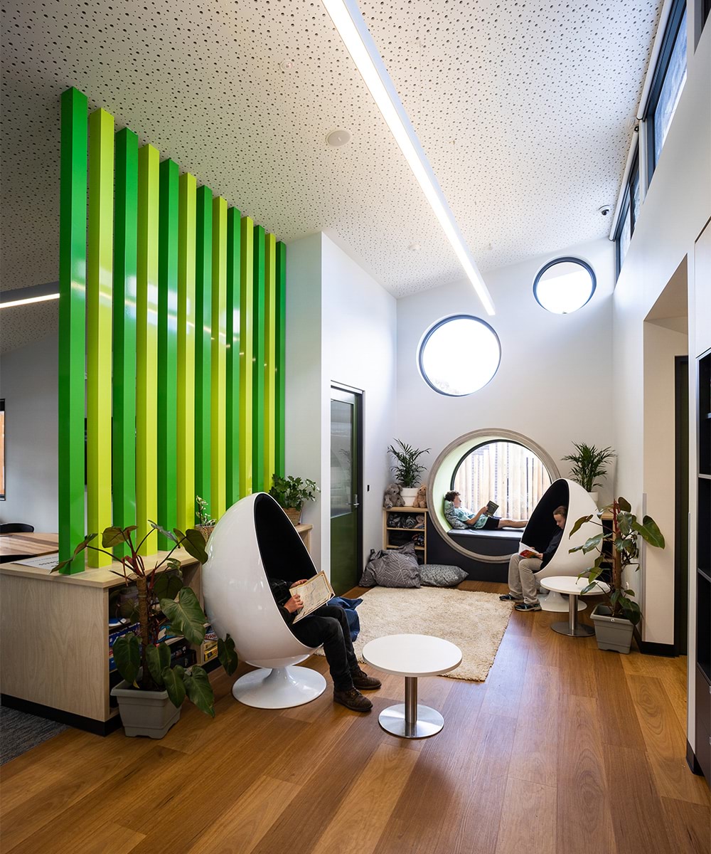 Croydon Community School - completed upgrade, photograph of indoor reading nook