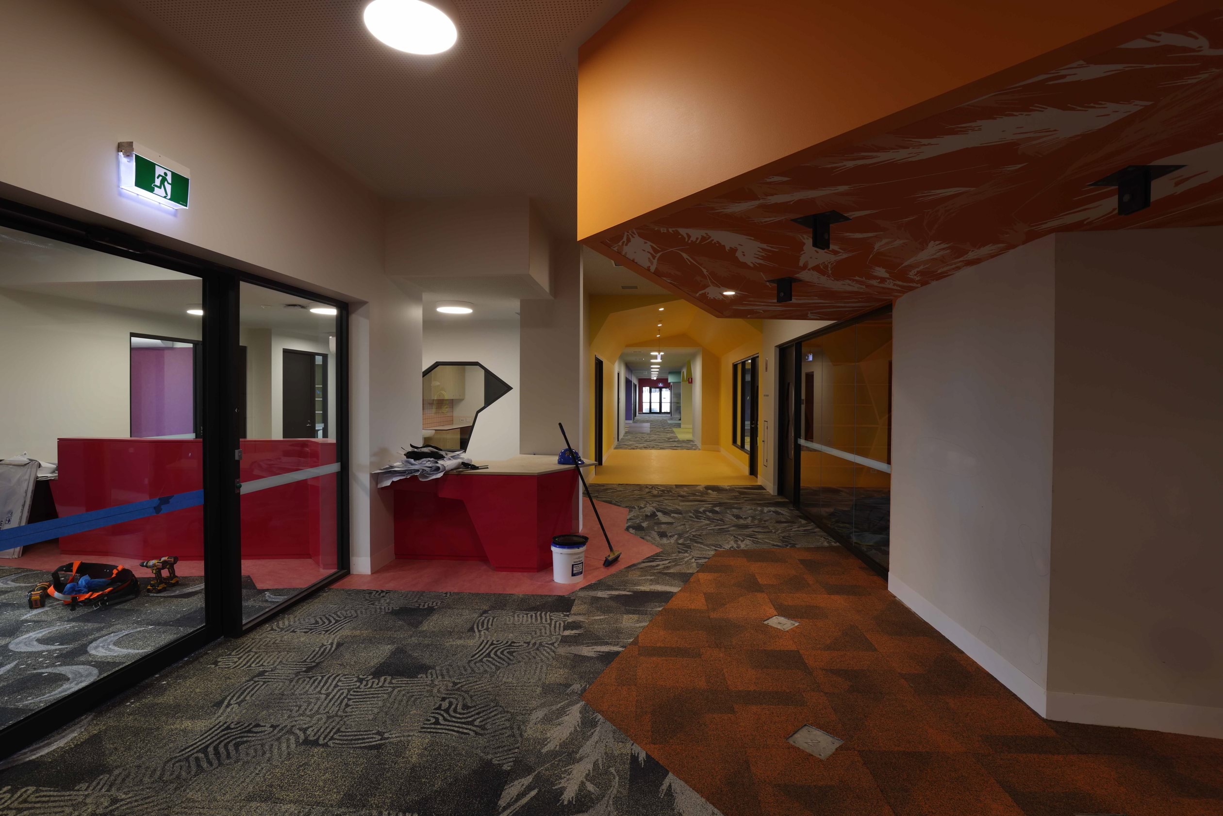 Warringa Park School - Polly Parade campus construction, photograph of hallway interior