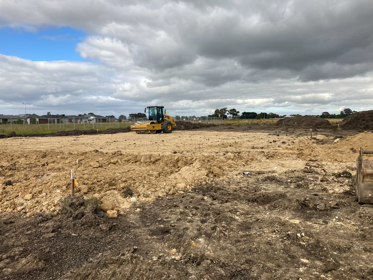 Officer Brunt Road Primary School (interim name) - construction, photograph of site being prepared